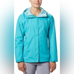 Columbia Arcadia II Rain Jacket Women’s Sz S Geyer Teal Omni Tech Waterproof New